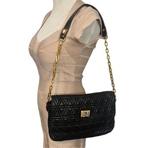 Marc by Marc Jacobs Black Quilted Lambskin Leather Chain Strap Shoulder Bag